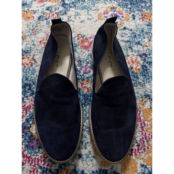 Paul Green Navy Blue Perforated Suede Nubuck Loafer Shoes Size UK6 - Picture 1 of 6